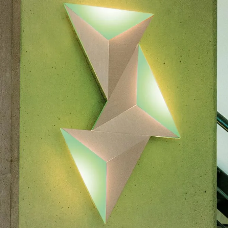 Applique murale Paul Neuhaus Q-TETRA LED Aluminium, 3 lumières, Télécommandes, Changeur de couleurs