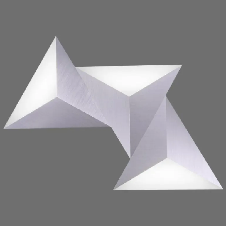 Applique murale Paul Neuhaus Q-TETRA LED Aluminium, 3 lumières, Télécommandes, Changeur de couleurs