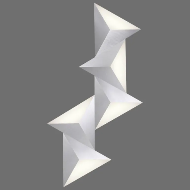 Applique murale Paul Neuhaus Q-TETRA LED Aluminium, 5 lumières, Télécommandes, Changeur de couleurs