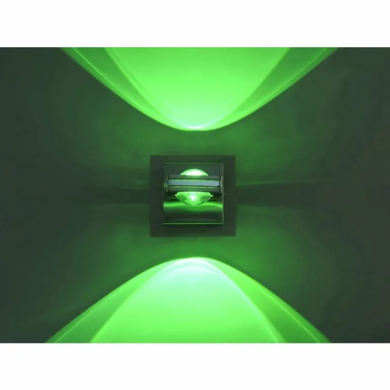 Applique Murale Paul Neuhaus Q-Fisheye LED Acier inoxydable, 2 lumières, Télécommandes, Changeur de couleurs