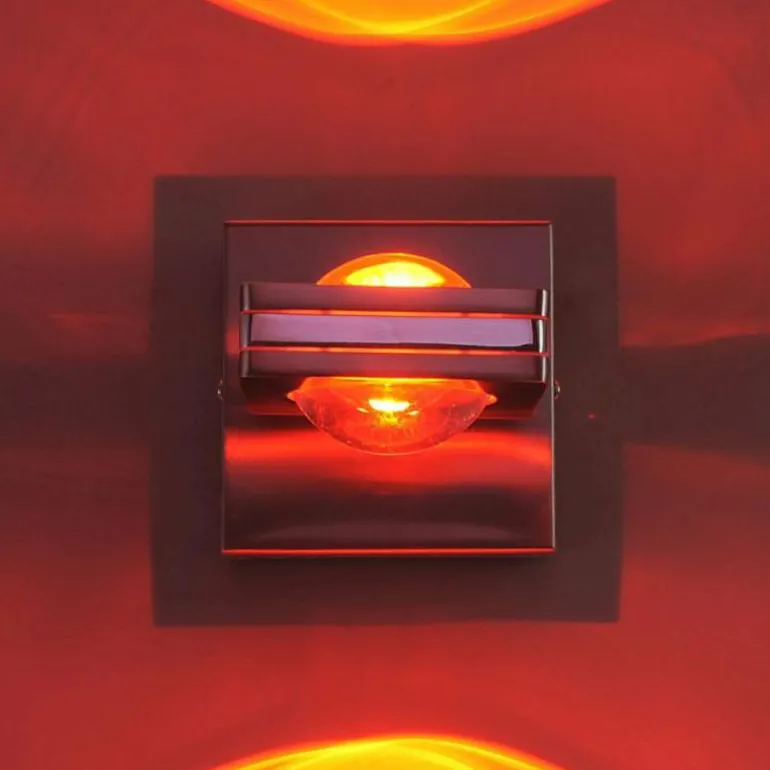 Applique Murale Paul Neuhaus Q-Fisheye LED Acier inoxydable, 2 lumières, Télécommandes, Changeur de couleurs