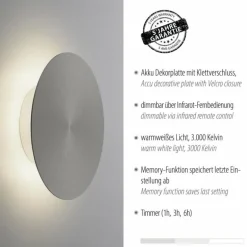Applique murale Paul Neuhaus AKKU PUNTUA LED Blanc, 1 lumière, Télécommandes