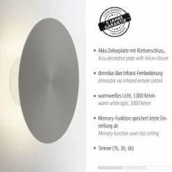 Applique murale Paul Neuhaus AKKU PUNTUA LED Blanc, 1 lumière, Télécommandes