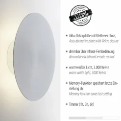 Applique murale Paul Neuhaus AKKU PUNTUA LED Blanc, 1 lumière, Télécommandes