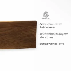 Applique murale Paul-Neuhaus PALMA Gris, Bois clair, 1 lumière