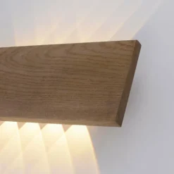 Applique murale Paul-Neuhaus PALMA Gris, Bois clair, 10 lumières