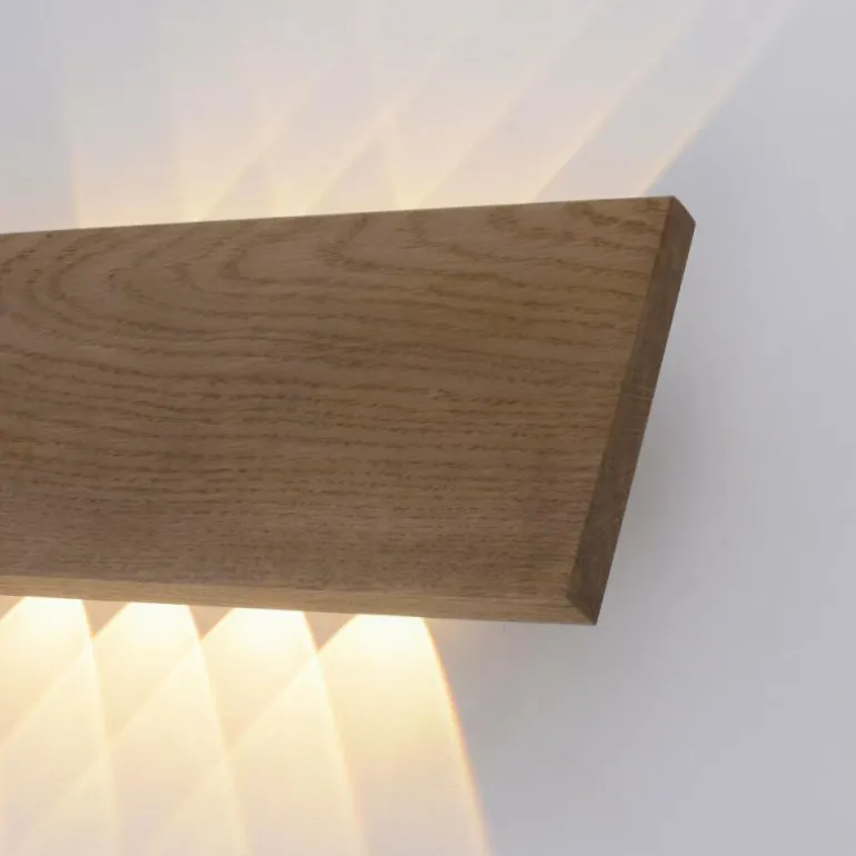 Applique murale Paul-Neuhaus PALMA Gris, Bois clair, 10 lumières