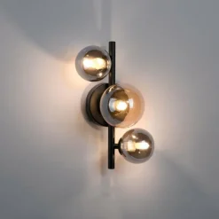Applique murale Paul-Neuhaus POPSICLE LED Noir, 3 lumières