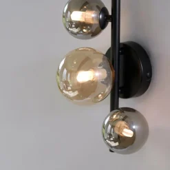 Applique murale Paul-Neuhaus POPSICLE LED Noir, 3 lumières