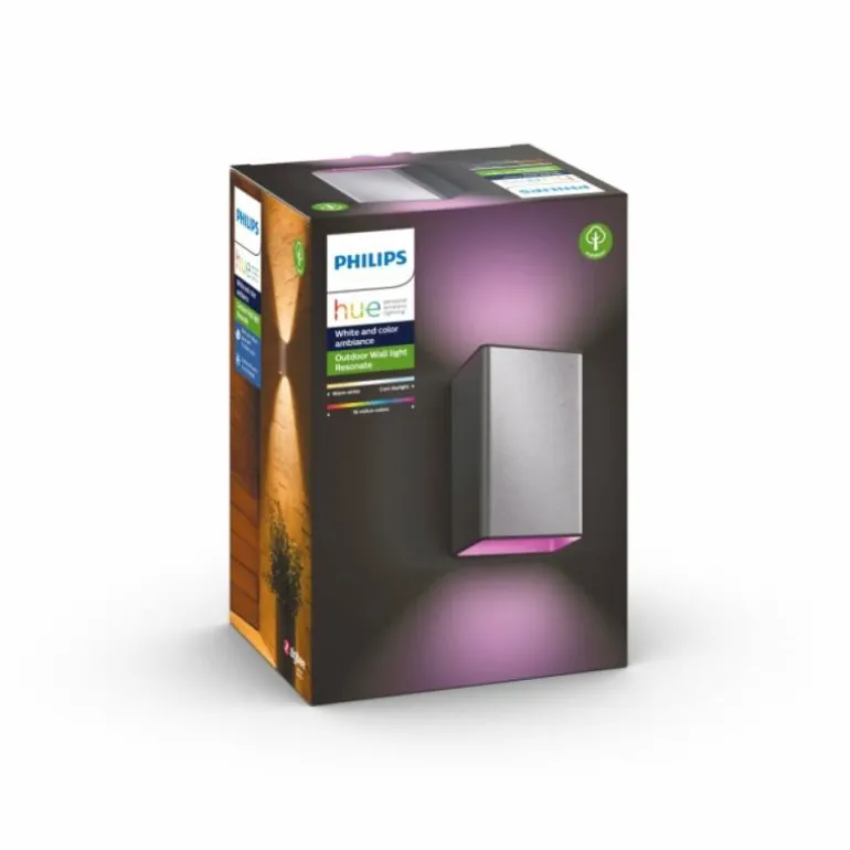 Applique murale Philips Hue White & Color Ambiance Resonate LED Acier inoxydable, 2 lumières