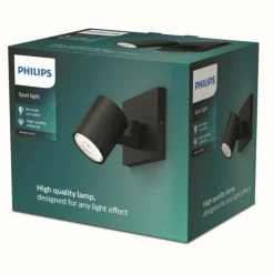 Applique murale Philips myLiving Runner Noir, 1 lumière