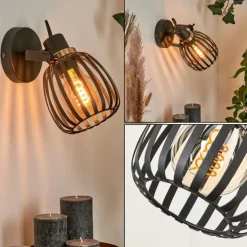 Applique murale Pocho Laiton, Noir, 1 lumière