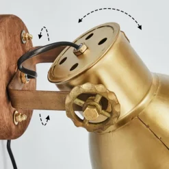 Applique murale Porcia Bois foncé, 1 lumière