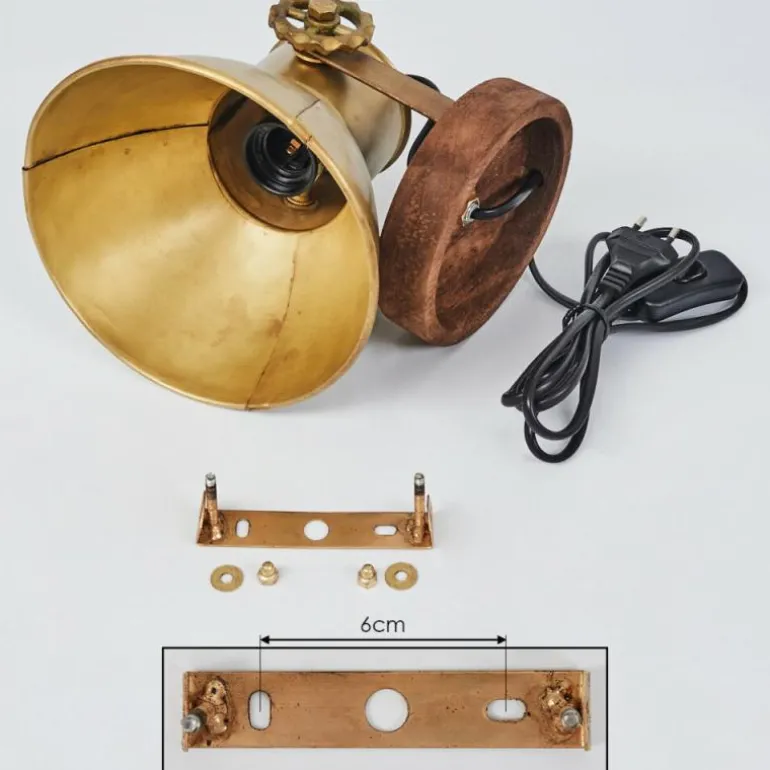 Applique murale Porcia Bois foncé, 1 lumière