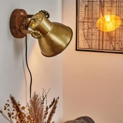 Applique murale Porcia Bois foncé, 1 lumière