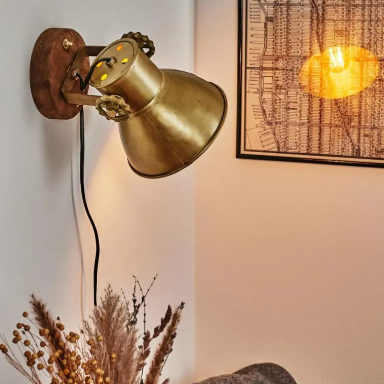 Applique murale Porcia Bois foncé, 1 lumière