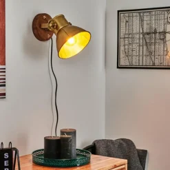 Applique murale Porcia Bois foncé, 1 lumière