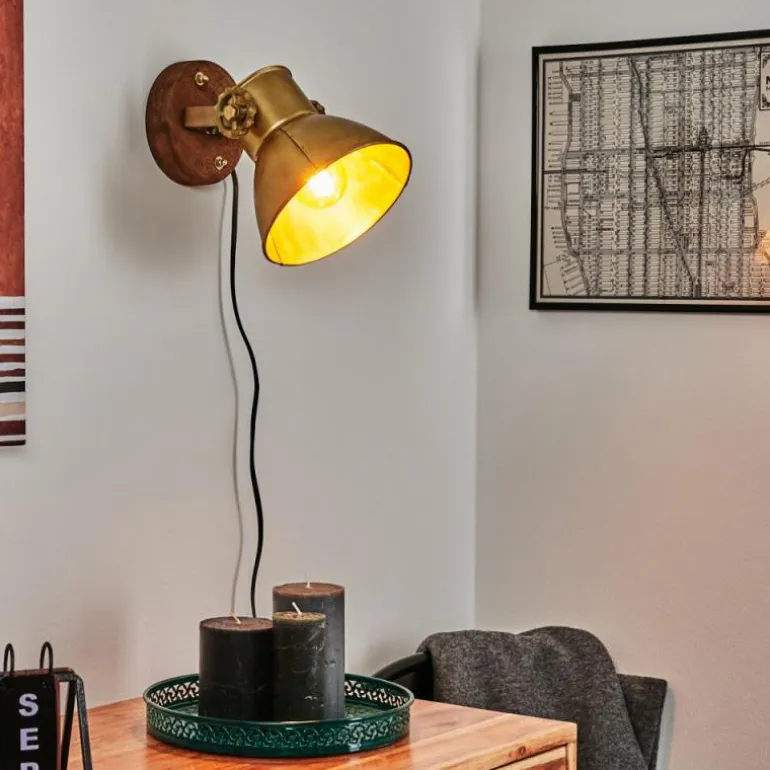 Applique murale Porcia Bois foncé, 1 lumière