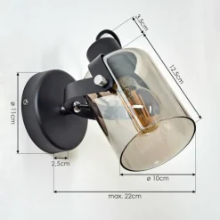 Applique murale Quieri Noir, 1 lumière