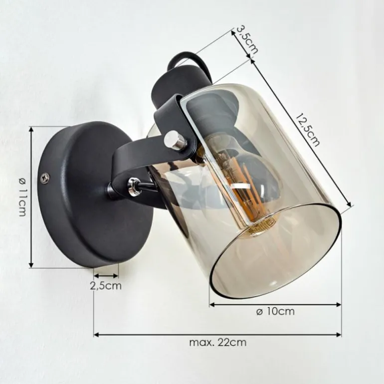 Applique murale Quieri Noir, 1 lumière