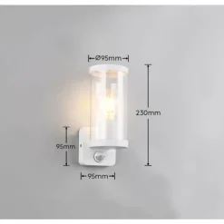 Applique murale Reality BONITO Blanc, 1 lumière, Détecteur de mouvement