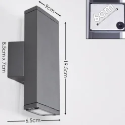 Applique murale Roseau LED Anthracite, 1 lumière