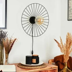 Applique murale Rossedalen Noir, 1 lumière