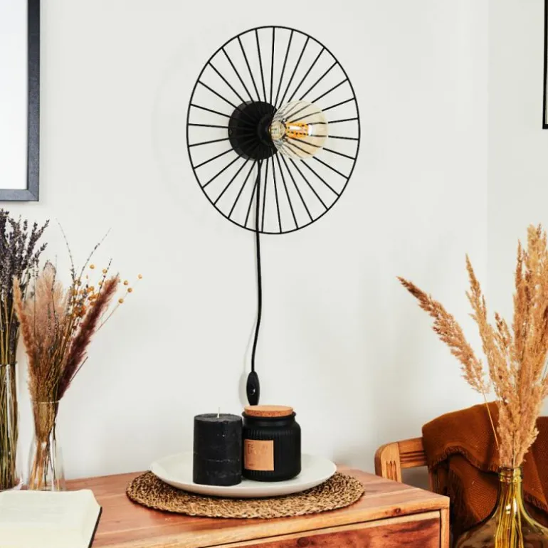 Applique murale Rossedalen Noir, 1 lumière