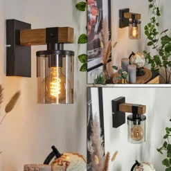 Applique murale Roxa Écru, Noir, 1 lumière