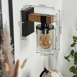 Applique murale Roxa Écru, Noir, 1 lumière