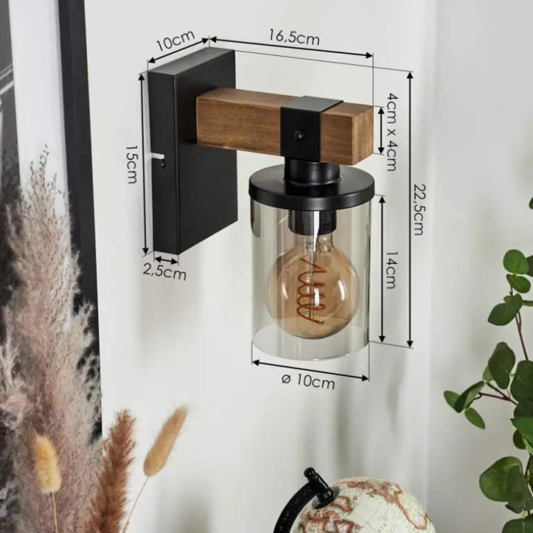 Applique murale Roxa Écru, Noir, 1 lumière