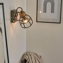 Applique murale Russu Gris, 1 lumière