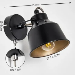 Applique murale Safari Noir, 1 lumière