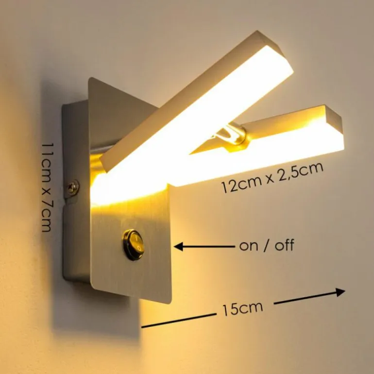 Applique murale Sakami LED Nickel mat, 2 lumières