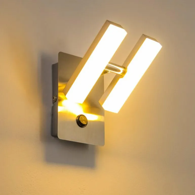 Applique murale Sakami LED Nickel mat, 2 lumières