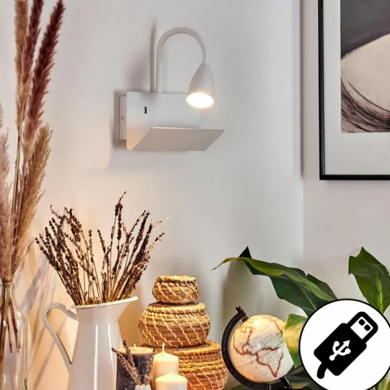 Applique murale Sarnen Blanc, 1 lumière