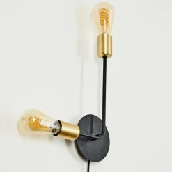 Applique murale Sattons Laiton, Noir, 2 lumières