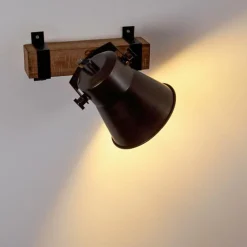 Applique murale Skodsbol Bois foncé, Acier brossé, 1 lumière