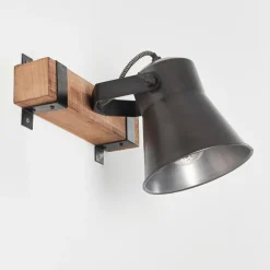 Applique murale Skodsbol Bois foncé, Acier brossé, 1 lumière