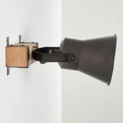 Applique murale Skodsbol Bois foncé, Acier brossé, 1 lumière