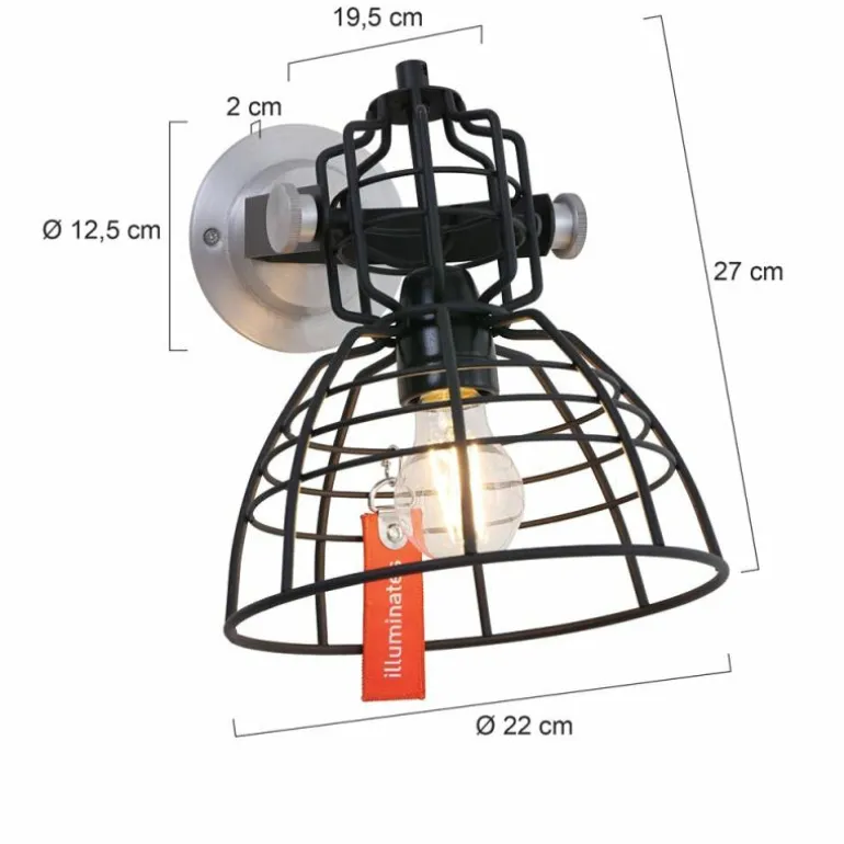 Applique murale Steinhauer Mark III mini Noir, 1 lumière