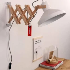 Applique murale Steinhauer Woody Bois clair, Blanc, 1 lumière