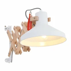 Applique murale Steinhauer Woody Bois clair, Blanc, 1 lumière
