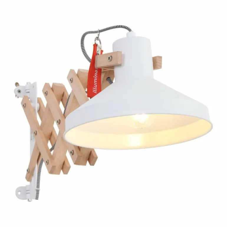 Applique murale Steinhauer Woody Bois clair, Blanc, 1 lumière