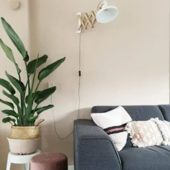 Applique murale Steinhauer Woody Bois clair, Blanc, 1 lumière