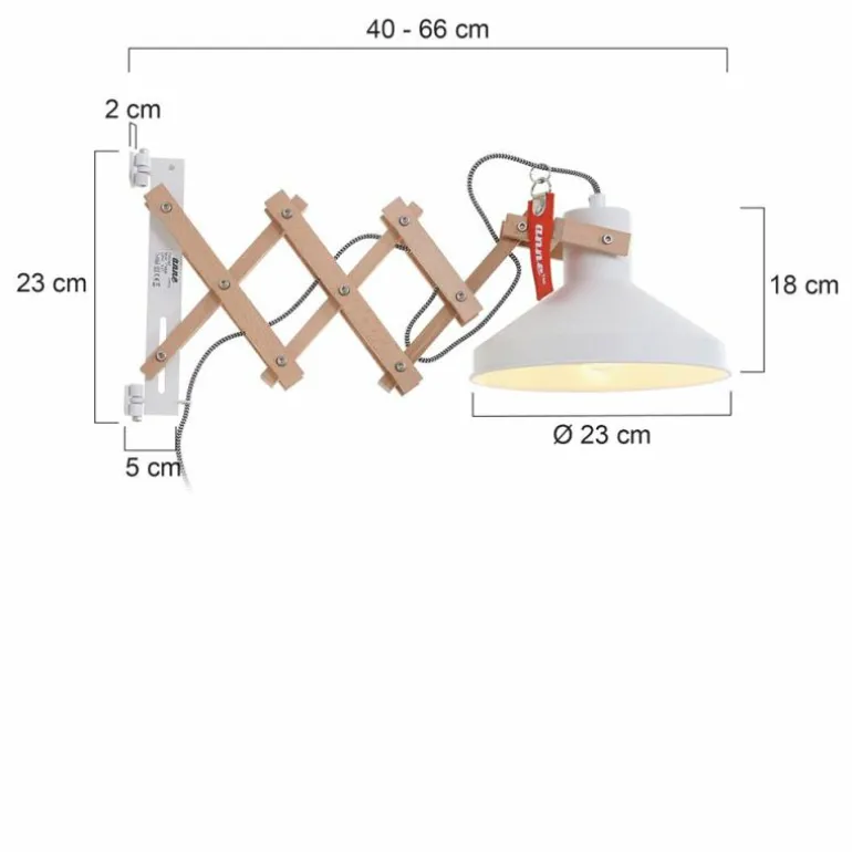 Applique murale Steinhauer Woody Bois clair, Blanc, 1 lumière