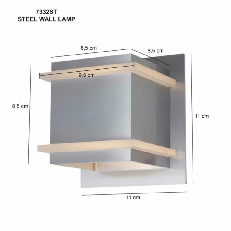 Applique murale Steinhauer Liberstas Acier inoxydable, 1 lumière