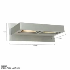 Applique murale Steinhauer Spectrum LED Acier brossé, 2 lumières