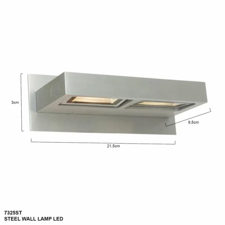 Applique murale Steinhauer Spectrum LED Acier brossé, 2 lumières