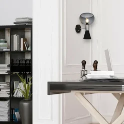 Applique murale Steinhauer Anne Fastlåst Noir, 2 lumières